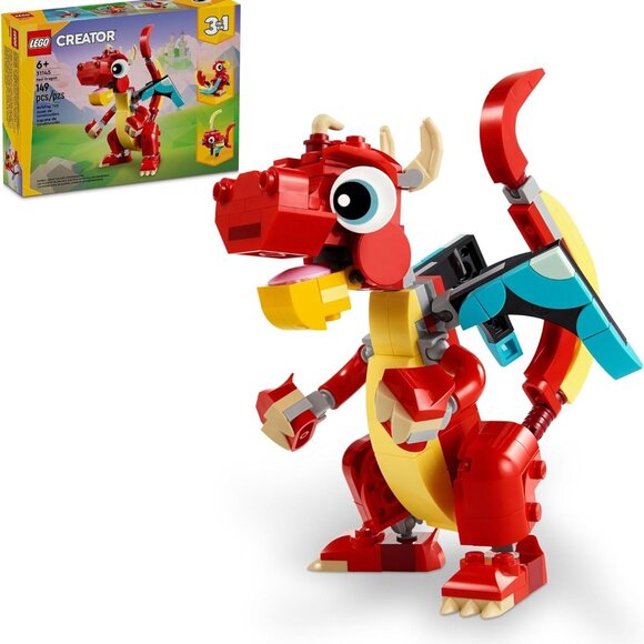 LEGO Creator 3 in 1 Red Dragon Toy, Transforms from Dragon Toy to Fish Toy...... - Picture 1 of 5